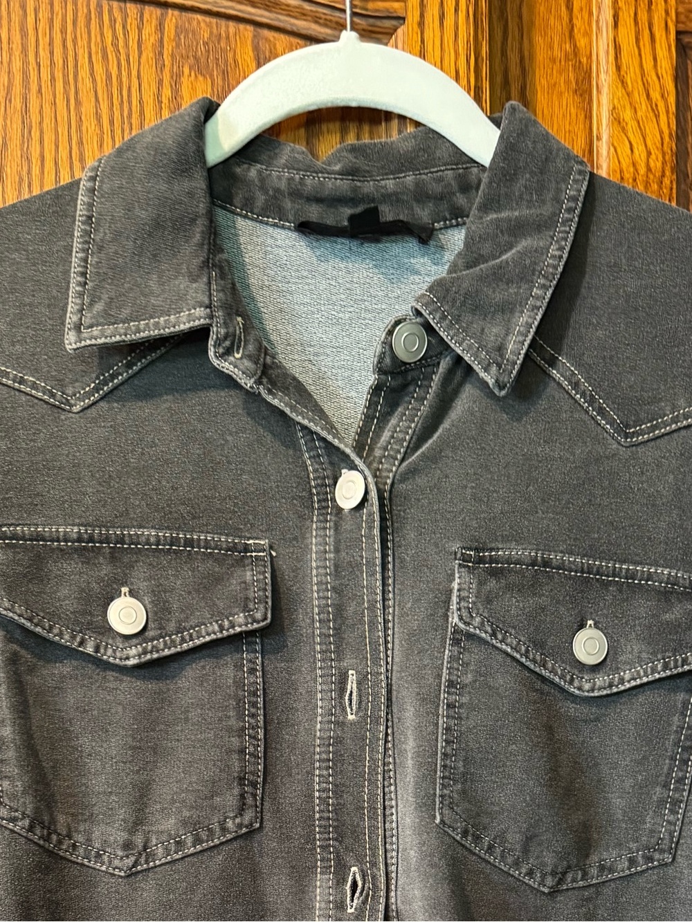 Like New Jane & Delancey Black Mineral Wash Shacket, Size S